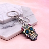 Acrylic Flower Skull Ghost Head Keychain PW-WG713FE-04-1