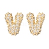 Brass Micro Pave Cubic Zirconia Stud Earrings EJEW-Z091-04G-V-2