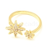 Clear Cubic Zirconia Star Open Cuff Ring for Women ZIRC-P096-02G-2