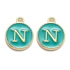 Golden Plated Alloy Enamel Charms X-ENAM-Q437-15N-1