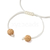 Natural Lava Rock & Natural Howlite & Glass Seed Beaded Braided Bracelets BJEW-MZ00063-01-4