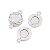 304 Stainless Steel Magnetic Clasps with Loops STAS-P452-04C-P-2