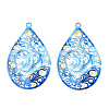 Spray Painted 430 Stainless Steel Filigree Big Pendants STAS-TAC0004-052F-2