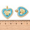 Rack Plating Brass Micro Pave Cubic Zirconia Pendants KK-P268-11A-G-4