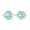 Ocean Brass Enamel Connector Charms KK-C251-05G-02-2