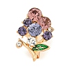 Alloy Rhinestone Clover Brooch JEWB-U006-17KCG-02-1