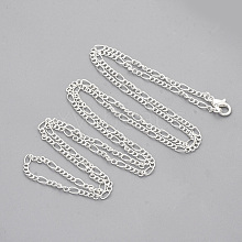 Brass Coated Iron Figaro Chain Necklace Making MAK-T006-03S