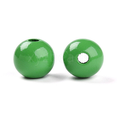 Painted Natural Wood Beads WOOD-A018-16mm-07-1