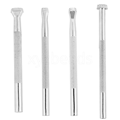 4Pcs 4 Styles DIY Alloy Leathercraft Stamps FIND-BBC0004-37-1