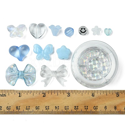 219Pcs 12 Styles Acrylic Beads with 1 Roll Strong Stretchy Beading Elastic Thread OACR-FS0001-58-1