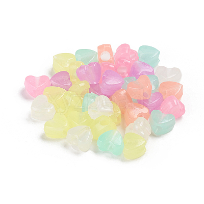 Luminous Acrylic Beads X-TACR-WH0002-13-1
