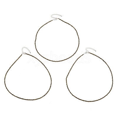 Natural Golden Sheen Obsidian Beaded Necklaces NJEW-K114-A-A19-1