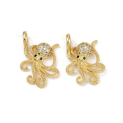 Brass Micro Pave Cubic Zirconia Pendants KK-C093-12G-1