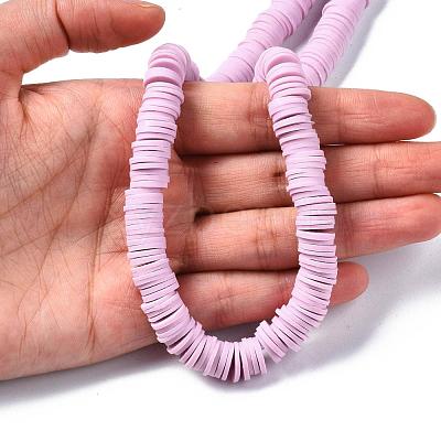 Flat Round Handmade Polymer Clay Beads CLAY-R067-10mm-26-1