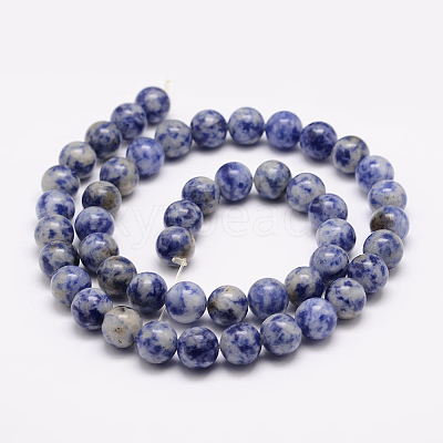 Natural Blue Spot Jasper Bead Strands X-G-R193-15-6mm-1