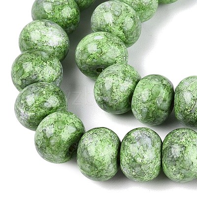 Opaque Baking Paint Glass Beads Strands GLAA-Q110-03A-11-1