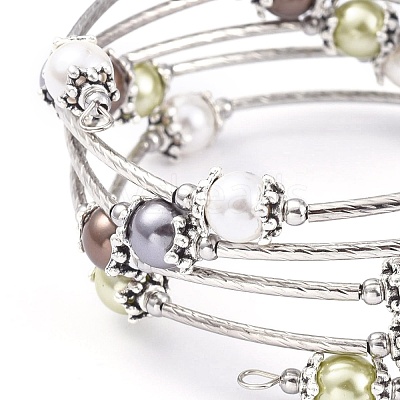 Five Loops Fashion Wrap Bracelets BJEW-JB05512-01-1