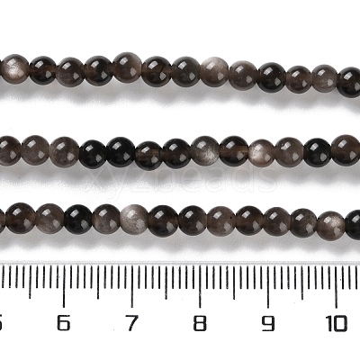Natural Silver Obsidian Beads Strands X-G-S150-20A-4mm-1