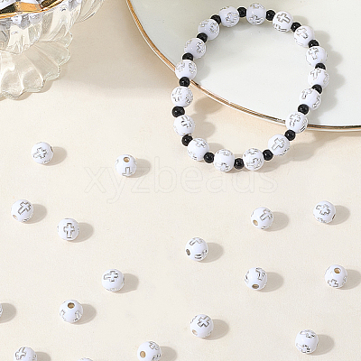 600Pcs Plating Acrylic Beads PACR-PA0001-10A-1