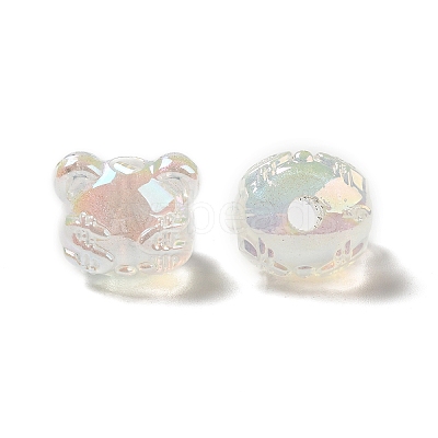 UV Plating Rainbow Iridescent Acrylic Beads PACR-M002-03B-1
