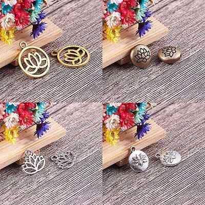 Tibetan Style Filigree Alloy Pendants TIBEP-SC0001-18-1