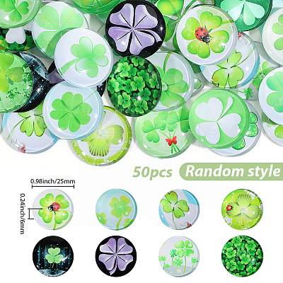 50Pcs Glass Cabochons FIND-SP0005-80-1