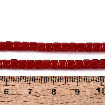 Opaque Solid Color Glass Beads Strands GLAA-N065-4x4mm-C05-1