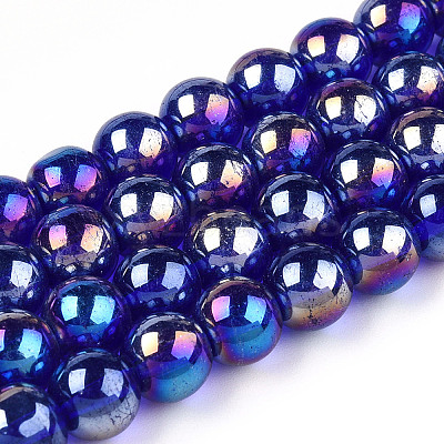 Electroplate Transparent Glass Beads Strands LS-GLAA-T032-T8mm-AB15-1