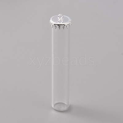 Transparent Glass Bottle Pendants GLAA-WH0039-03S-1