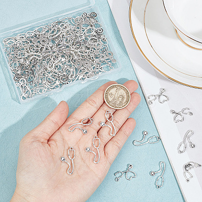 100Pcs 5 Style Tibetan Style Alloy Pendants & Pendant Rhinestone Settings TIBEP-GO0001-04-1
