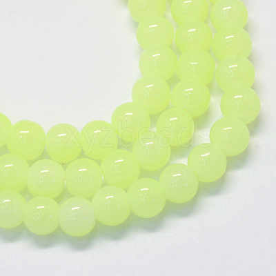 Baking Paint Imitation Jade Glass Round Bead Strands LS-DGLA-Q021-4mm-21-1