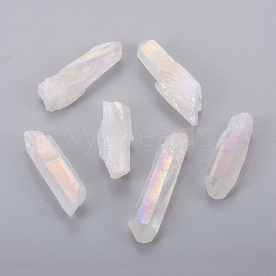 Electroplate Natural Quartz Crystal Beads KK-F757-G07-01-1