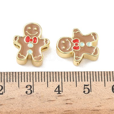 Christmas Brass Enamel Beads KK-I474-G03-1