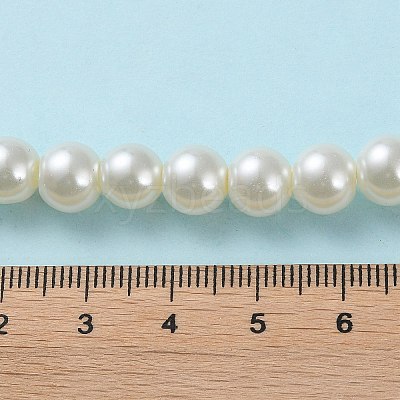 Baking Paint Pearlized Glass Pearl Round Bead Strands HY-Q330-8mm-02-1
