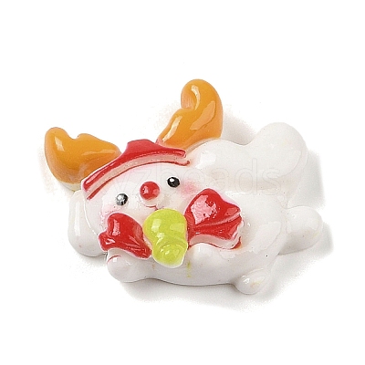 Christmas Rabbit Theme Opaque Resin Decoden Cabochons RESI-S397-01B-1