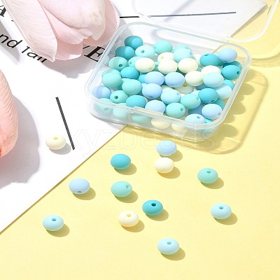 70Pcs Rubberized Style Acrylic Beads MACR-FS0001-71A-1
