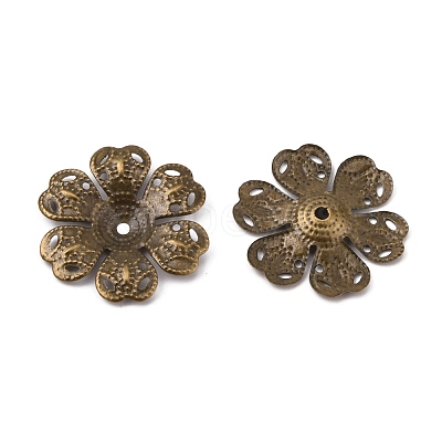 6-Petal Iron Bead Caps IFIN-WH0070-03AB-1