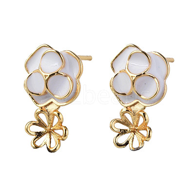 Brass Stud Earring Findings KK-N233-379-1