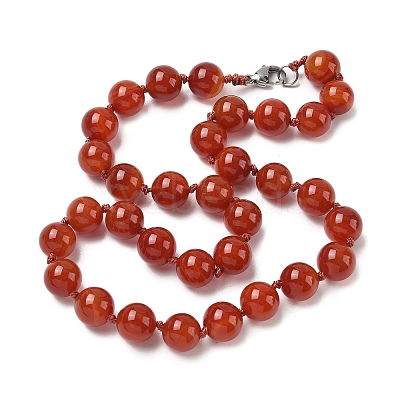 Natural Carnelian Beaded Necklaces NJEW-S405-16-1