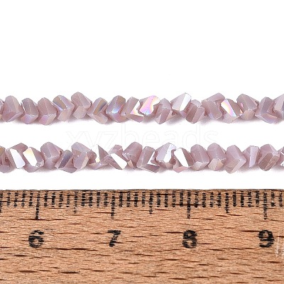 Electroplate Opaque Glass Beads Strands EGLA-Q139-01A-C06-1