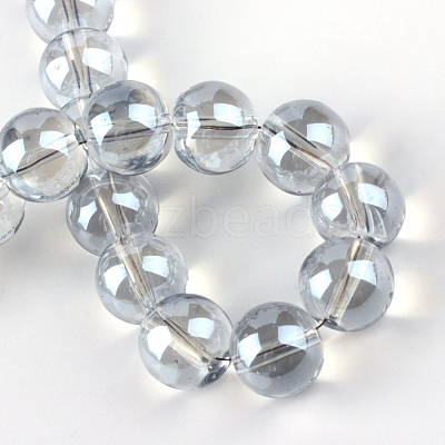 Electroplate Glass Beads Strands X-EGLA-Q062-8mm-A07-1