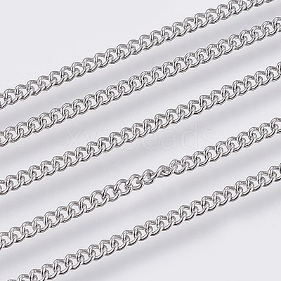 Tarnish Resistant 304 Stainless Steel Curb Chains CHS-F006-03A-P-1