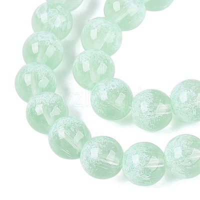 Transparent Half Spray Painted Glass Beads Strands GLAA-Q110-02A-02-1
