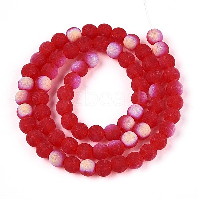 Frosted Transparent Glass Beads Strands LS-GLAA-T032-T6mm-MBB09-1