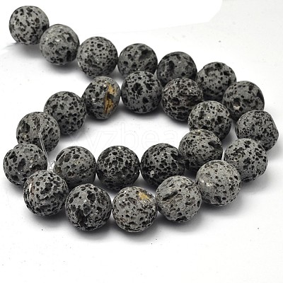 Unwaxed Natural Lava Rock Bead Strands LS-G-F309-16mm-1