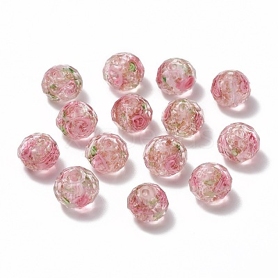 Handmade Gold Sand Lampwork Beads Strands LAMP-R141-10mm-11-1