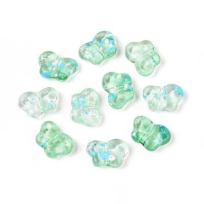 Spray Painted Transparent Acrylic Beads OACR-N149-01D-1