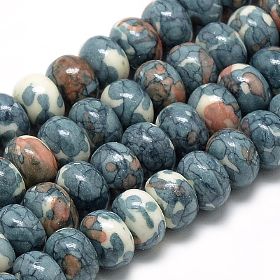 Synthetic Ocean White Jade Beads Strands X-G-S257-5x10mm-13-1