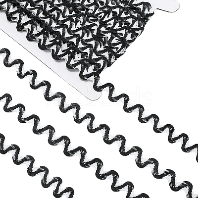 24.5~25 yards Two Tone Polyester Wave Lace Trim Ribbon OCOR-GF0004-35A-1