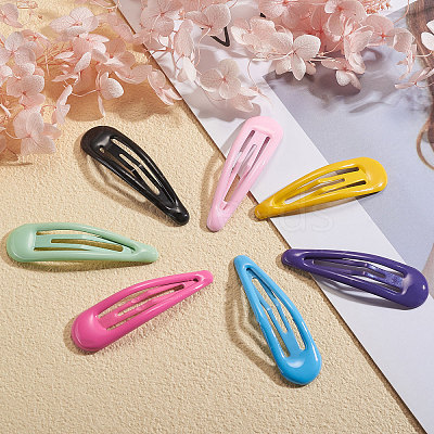 Spray Painted Iron Snap Hair Clips OHAR-CJ0001-01-1